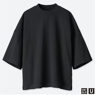 ユニクロ(UNIQLO)のUNIQLO U 黒Tシャツ　オーバーサイズスクエアT 5分袖(Tシャツ(半袖/袖なし))