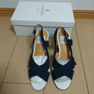 ランバンオンブルー(LANVIN en Bleu)のLANVIN en Bleu スウェードリボンサンダル(サンダル)