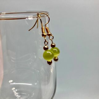 ピアス　キャッツアイピアス(ライムグリーン)  パワーストーンピアス G (イヤリング)