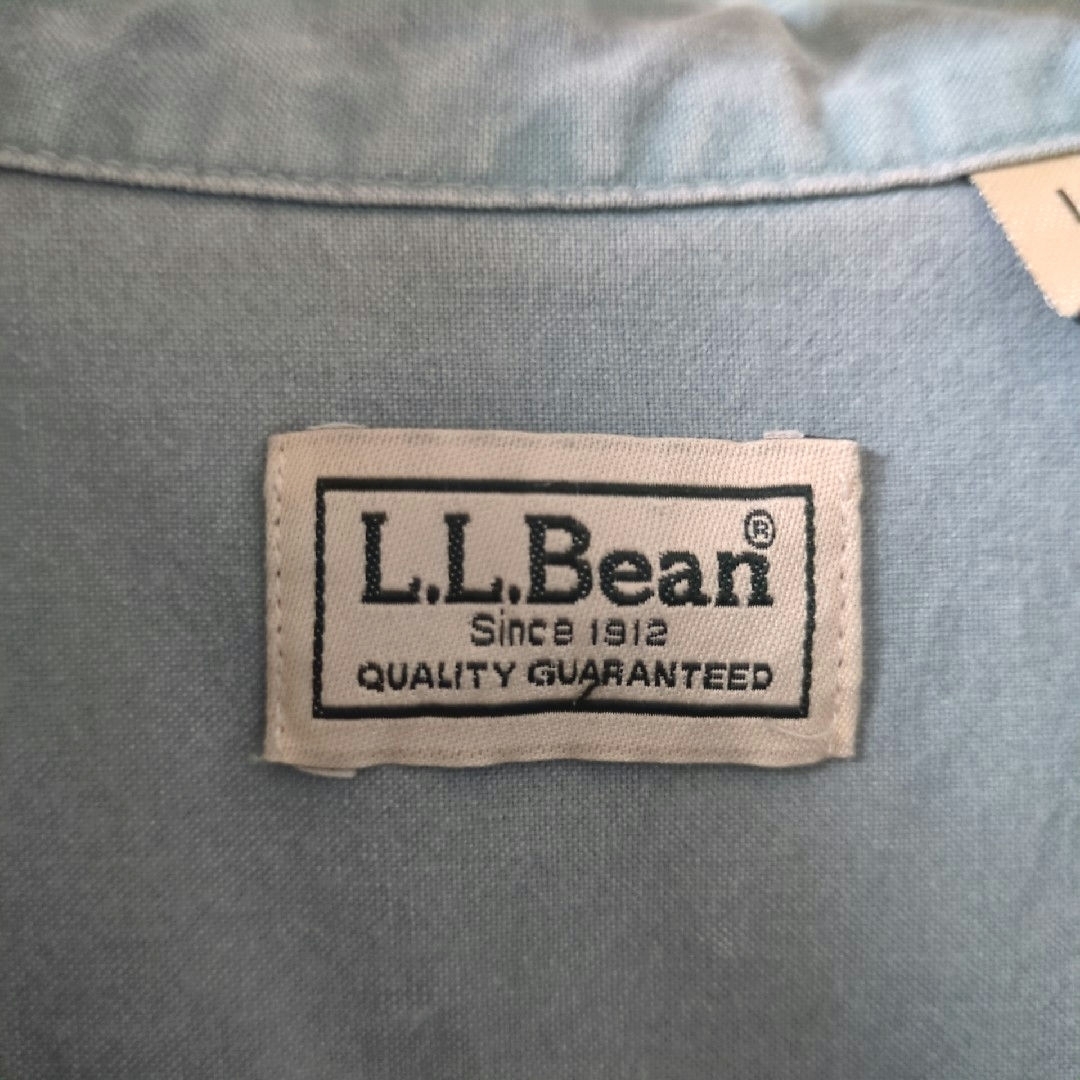 L.L.Bean(エルエルビーン)のエルエルビーン　半袖シャツ　グリーン　コットン　カナダ製　L メンズのトップス(シャツ)の商品写真