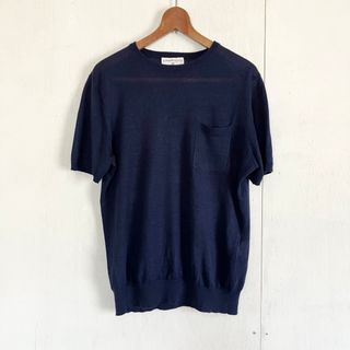 ユナイテッドアローズグリーンレーベルリラクシング(UNITED ARROWS green label relaxing)のリフィニチオ×グリーンレーベルリラクシング リネンニットカットソー Ｓ (Tシャツ/カットソー(半袖/袖なし))