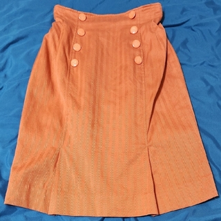 レ5/31橙色スカート(ひざ丈スカート)