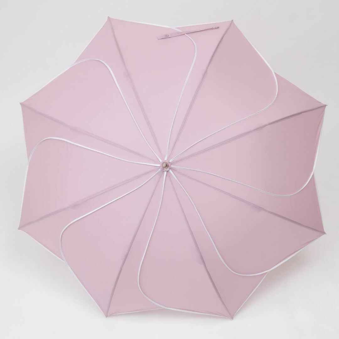 【色: ラベンダー（ピンクパープル）】傘 パイピングジャンプ傘 フラワー 60c レディースのファッション小物(その他)の商品写真
