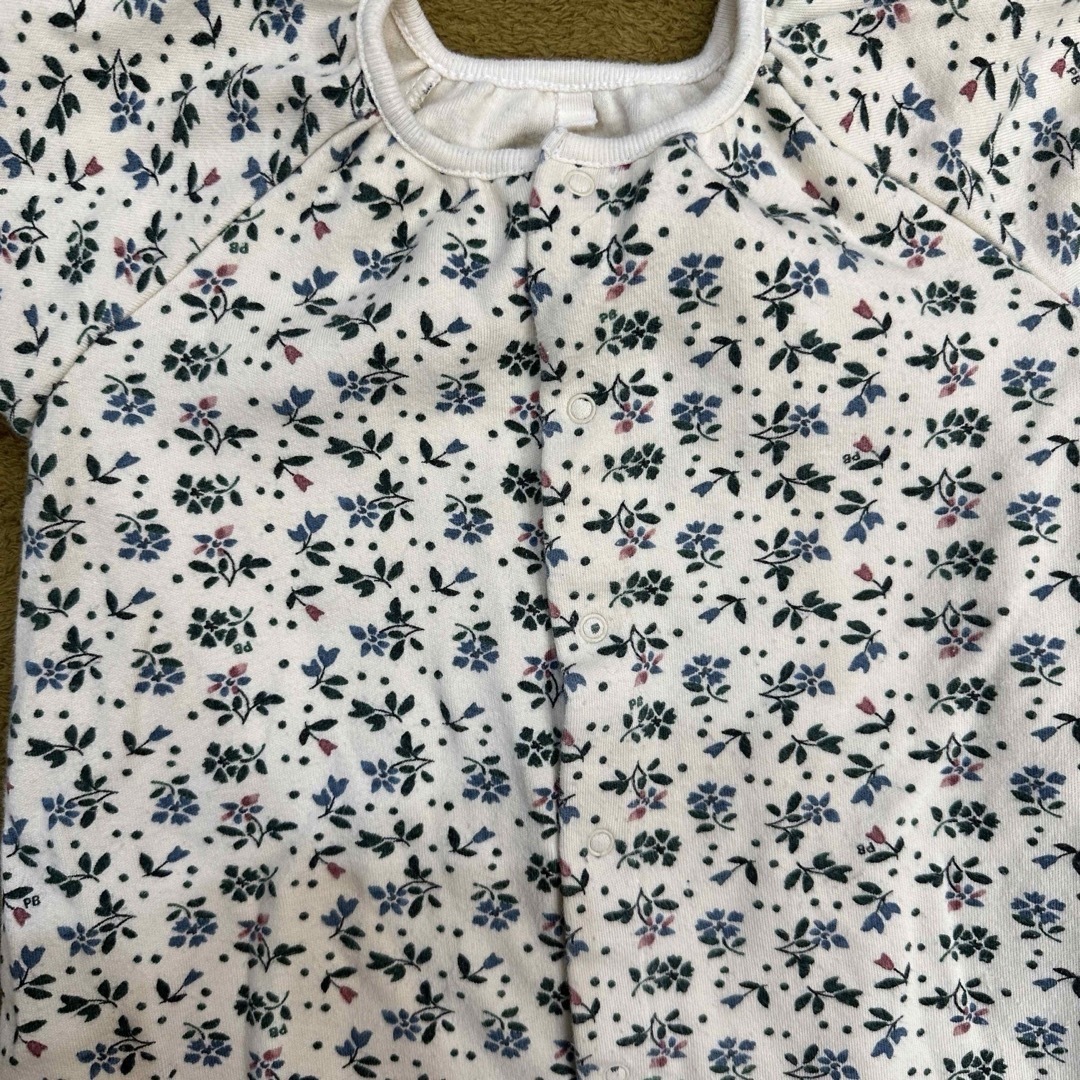 PETIT BATEAU 裏起毛ロンパース 6M/67cm プチバトー キッズ/ベビー/マタニティのベビー服(~85cm)(ロンパース)の商品写真