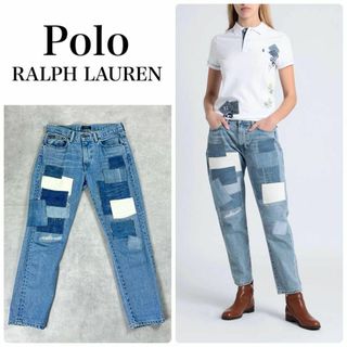 ポロラルフローレン(POLO RALPH LAUREN)のポロラルフローレン　パッチワークAveryボーイフレンドジーンズ　26 S(デニム/ジーンズ)