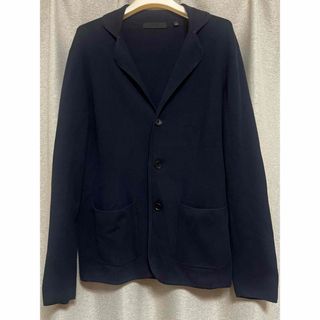 ユニクロ(UNIQLO)のユニクロ　ジャケット　ネイビー　ニット(テーラードジャケット)