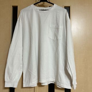 ジーユー(GU)のGU ヘビーウェイトビッグT(長袖) 白　Lサイズ　341-339621(Tシャツ/カットソー(七分/長袖))