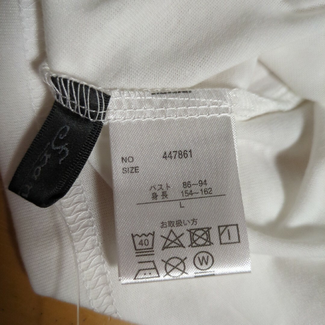 半袖Ｔシャツ【白】Lサイズ レディースのトップス(Tシャツ(半袖/袖なし))の商品写真
