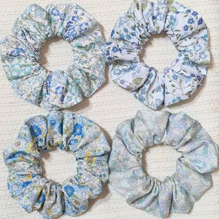 AＷ4個セットシュシュハンドメイド(ヘアアクセサリー)