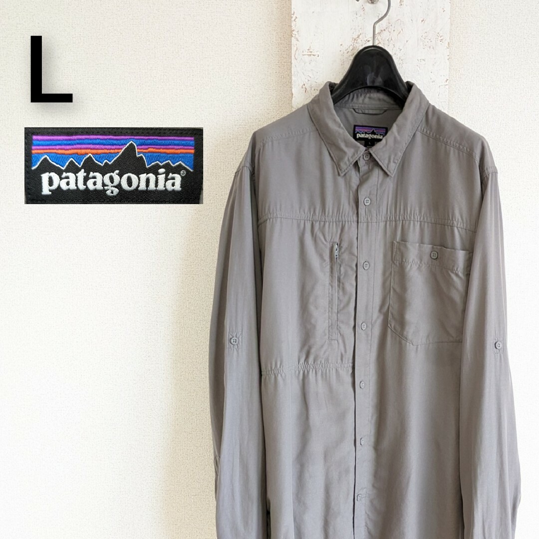 patagonia(パタゴニア)のPatagonia　パタゴニア　アウトドアシャツ　グレー　L メンズのトップス(シャツ)の商品写真