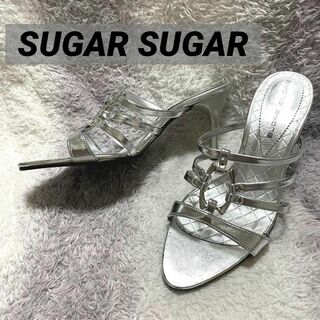 シュガーシュガー(Sugar Sugar)のs264 SUGAR SUGAR ミュールサンダル パンプス シルバーシンプル(サンダル)