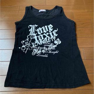 ラブトキシック(lovetoxic)のタンクトップ  黒　ラブトキシック  Lサイズ 160(Tシャツ(半袖/袖なし))