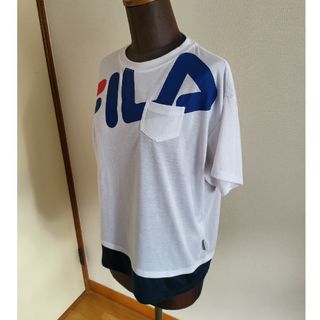 FILA - FILA 半袖 ラッシュガード Tシャツにも!! M ビッグロゴ 9号【美品】