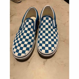 VANS - バンズ　チェッカークラシックスリッポン　水色