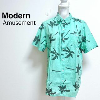 モダンアミューズメント(Modern Amusement)のモダンアミューズメント　ハワイアンシャツ　アロハ　ヤシの木柄　ラフ　コットン(Tシャツ/カットソー(半袖/袖なし))