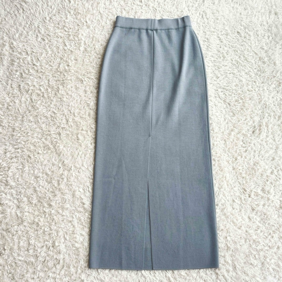 AURALEE(オーラリー)の♡美品♡ オーラリー　リブニットスカート　ブルー　サイズ0 春夏 レディースのスカート(ロングスカート)の商品写真