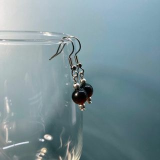 ピアス　キャッツアイピアス(ブラウン)  パワーストーンピアス S 