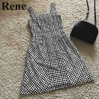 ルネ(René)の【美品】ルネ Rene ワンピース　TISSUE社製 ノースリーブ　34(ひざ丈ワンピース)