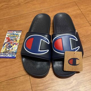 Champion - 28センチ チャンピオン メンズ シャワーサンダル ブラック おまけ ポケカ