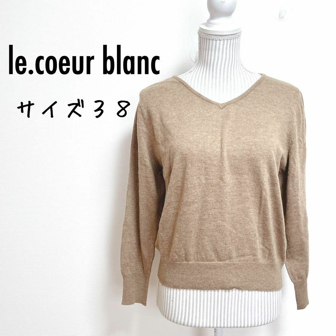 le.coeur blanc(ルクールブラン)のルクールブラン　Vネックニットトップス　毛・アンゴラ混【38】シンプルベーシック レディースのトップス(ニット/セーター)の商品写真