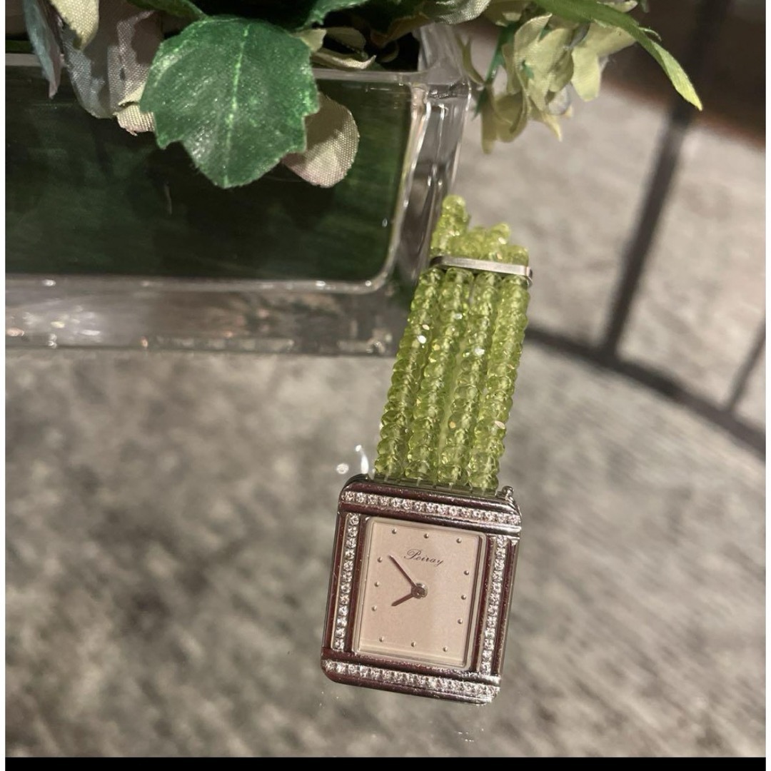 ポアレ☆マ・プルミエダイヤベゼル☆エレガント♪ペリドットブレス レディースのファッション小物(腕時計)の商品写真