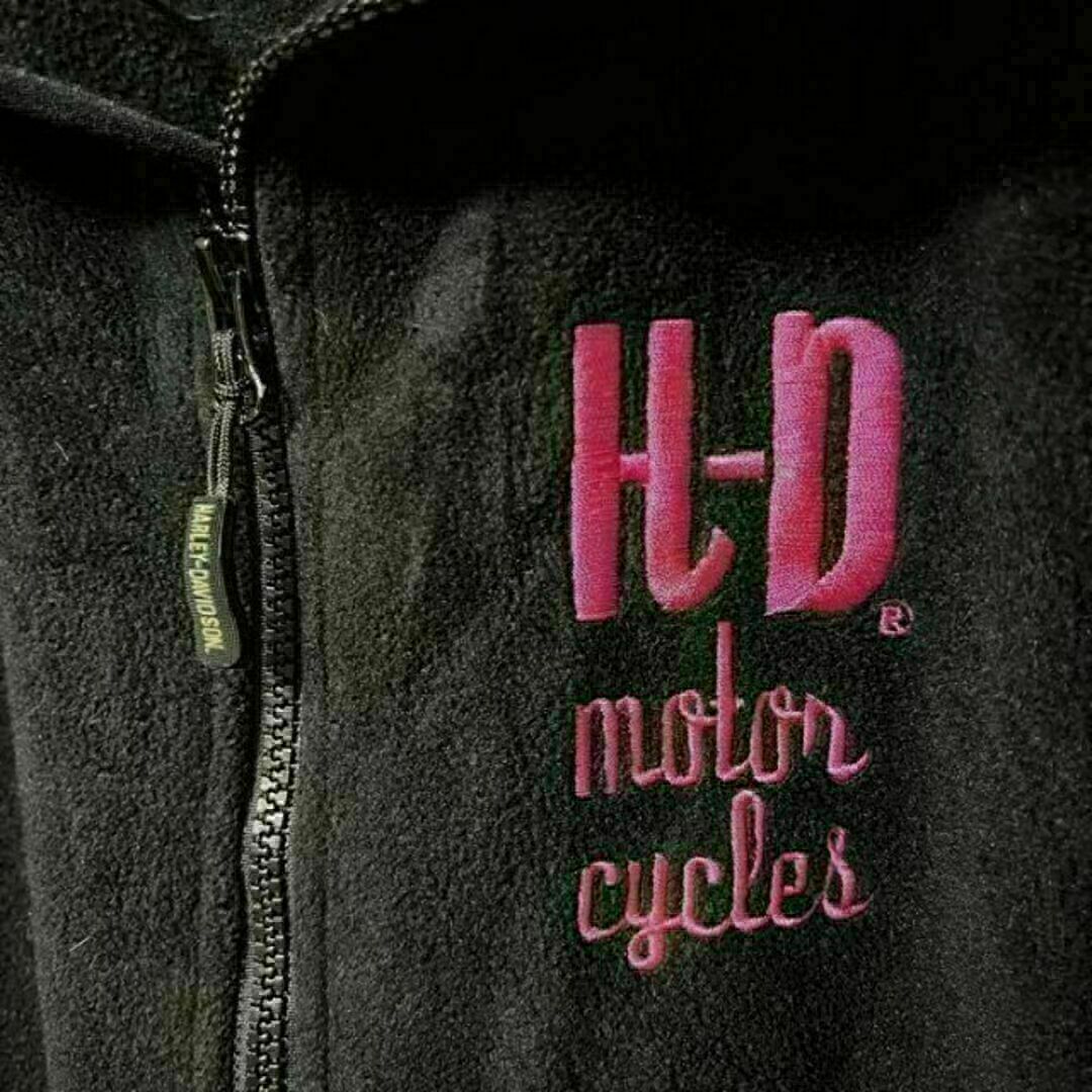 Harley Davidson(ハーレーダビッドソン)のHarley-Davidson ハーレーダビッドソン フリース バイク 刺繍 M レディースのジャケット/アウター(ブルゾン)の商品写真