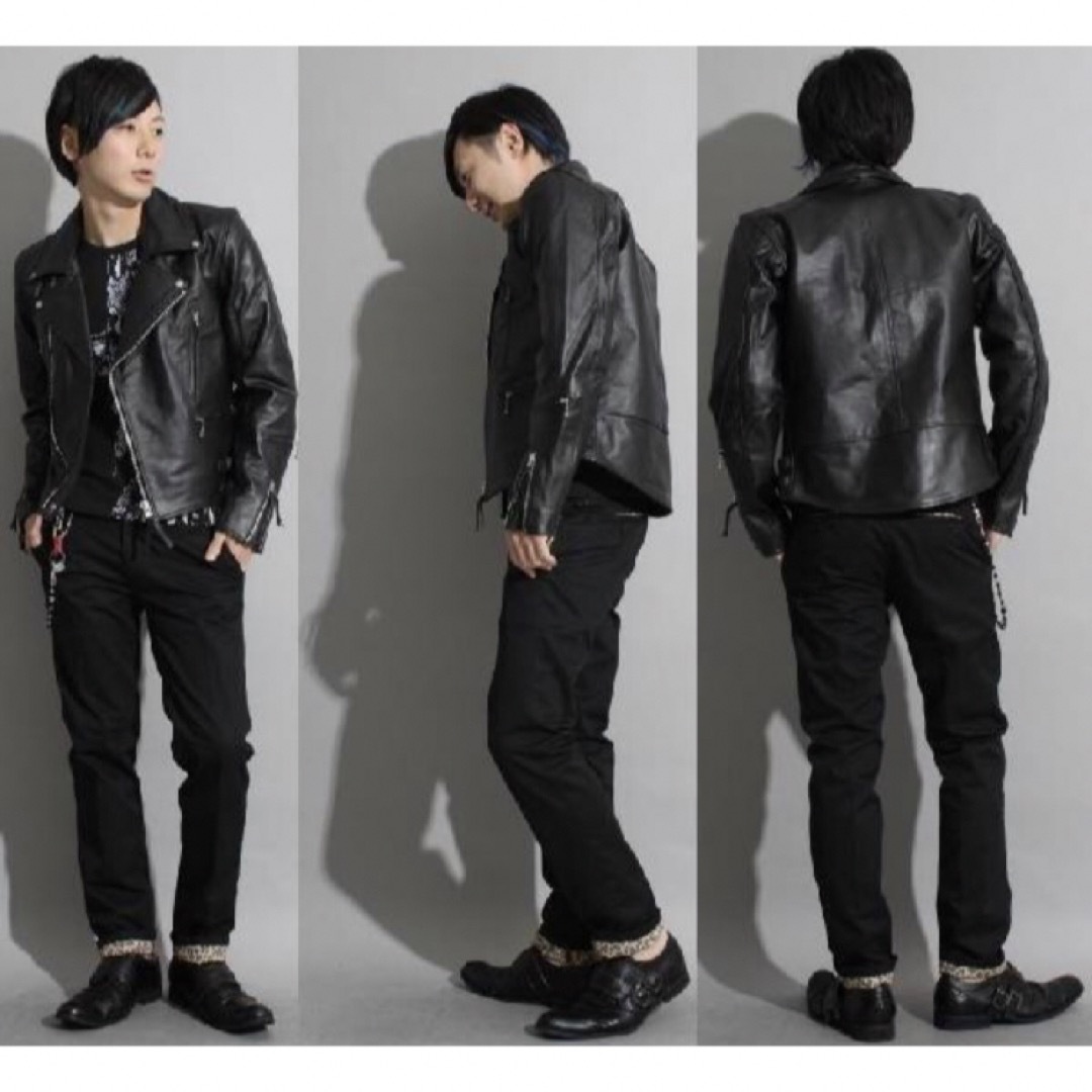 革ジャン　UKダブルタイプ　ライダースジャケット  本革　サイズ48 メンズのジャケット/アウター(レザージャケット)の商品写真