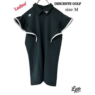 デサント(DESCENTE)の試着のみ美品！DESCENTE GOLF デサントゴルフ　ポロシャツ　M フリル(ウエア)