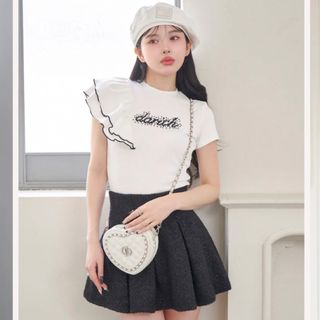 ダーリッチ(Darich)のDarich ダーリッチ　アシメショルダーパールTシャツ(Tシャツ(半袖/袖なし))