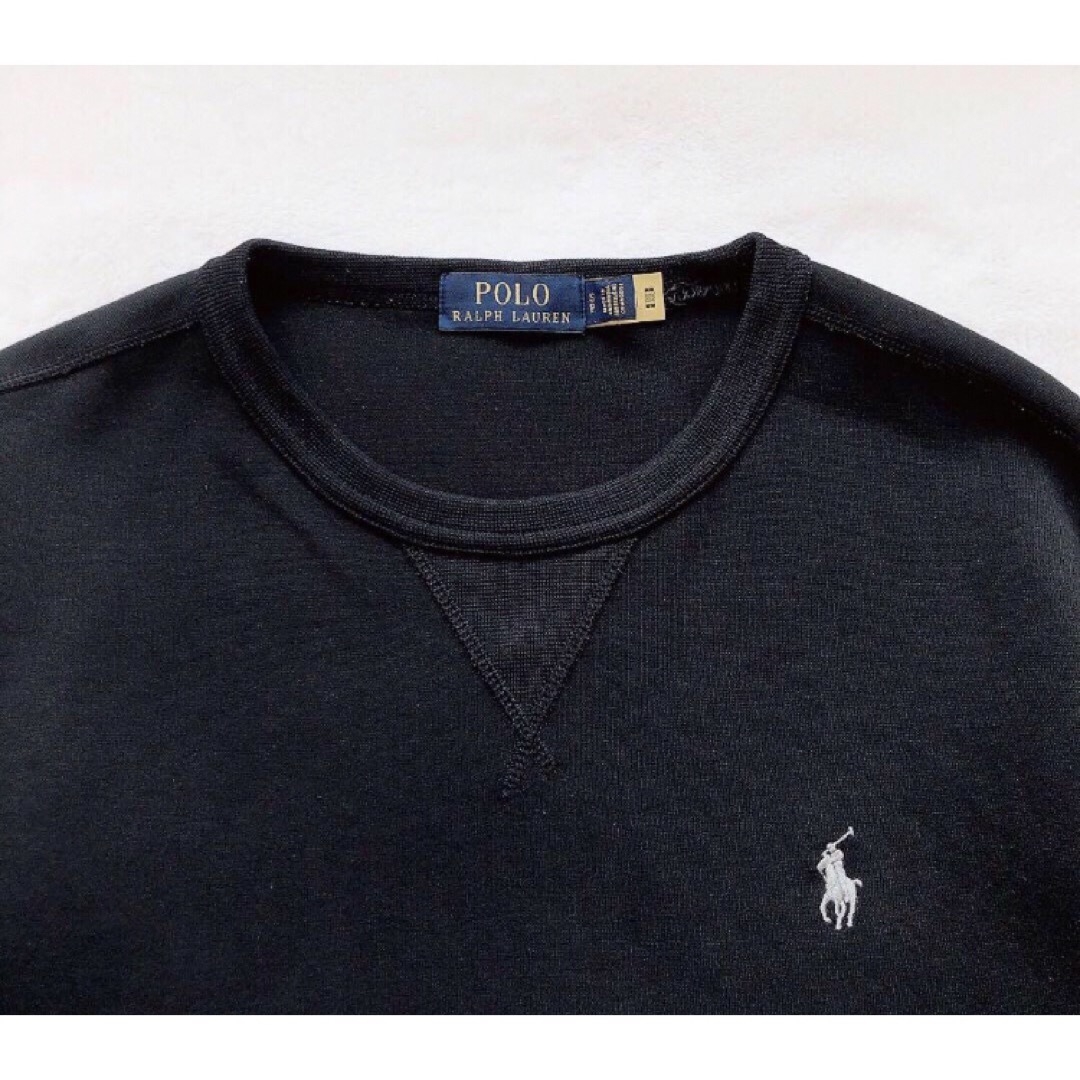 POLO RALPH LAUREN(ポロラルフローレン)の美品　RALPH LAUREN ラルフローレン　ポニー　スウェット　ブラック　S メンズのトップス(スウェット)の商品写真