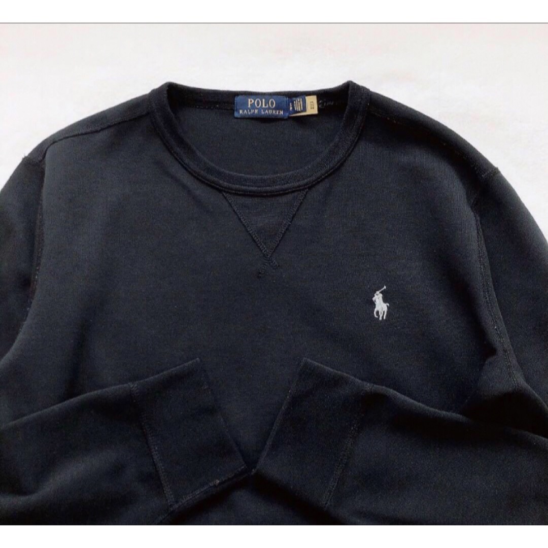 POLO RALPH LAUREN(ポロラルフローレン)の美品　RALPH LAUREN ラルフローレン　ポニー　スウェット　ブラック　S メンズのトップス(スウェット)の商品写真