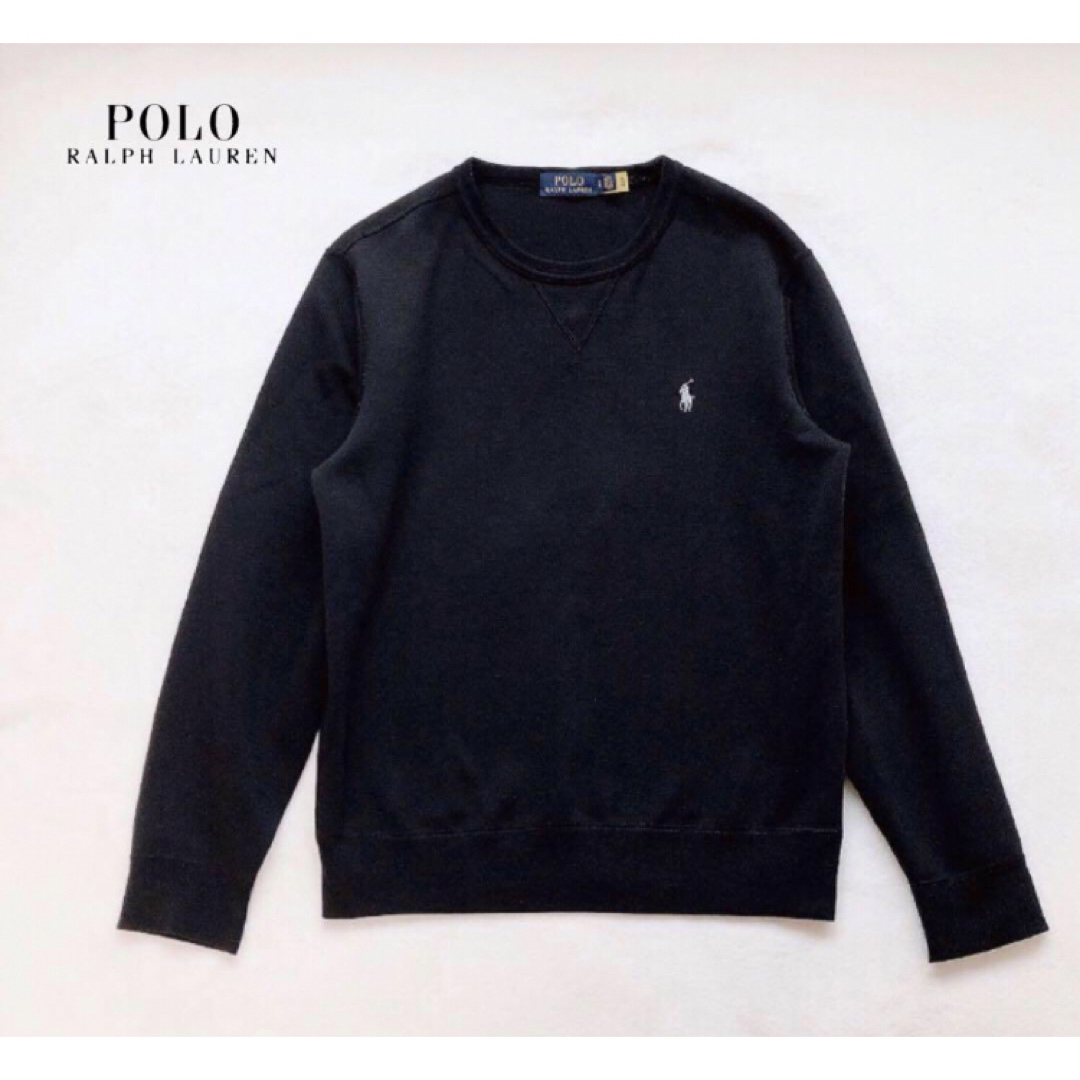 POLO RALPH LAUREN(ポロラルフローレン)の美品　RALPH LAUREN ラルフローレン　ポニー　スウェット　ブラック　S メンズのトップス(スウェット)の商品写真