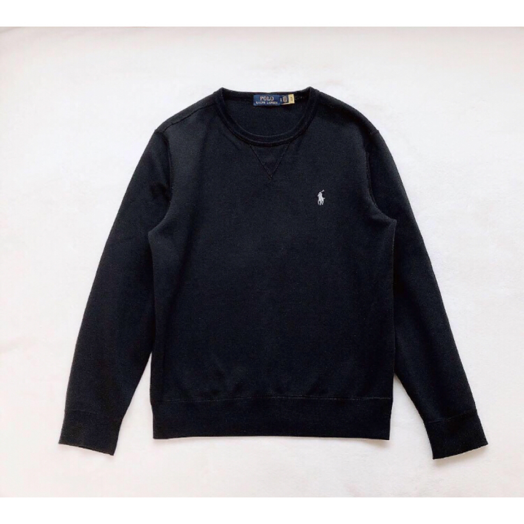 POLO RALPH LAUREN(ポロラルフローレン)の美品　RALPH LAUREN ラルフローレン　ポニー　スウェット　ブラック　S メンズのトップス(スウェット)の商品写真