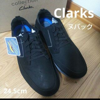 Clarks - 新品25300円☆Clarks クラークス スニーカー ヌバック 黒24.5cm