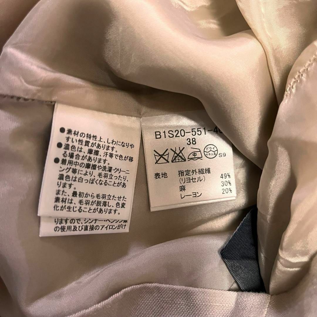 BURBERRY(バーバリー)の麻リネン30%【バーバリーロンドン】38サイズM タイトスカートボックスプリーツ レディースのスカート(ひざ丈スカート)の商品写真