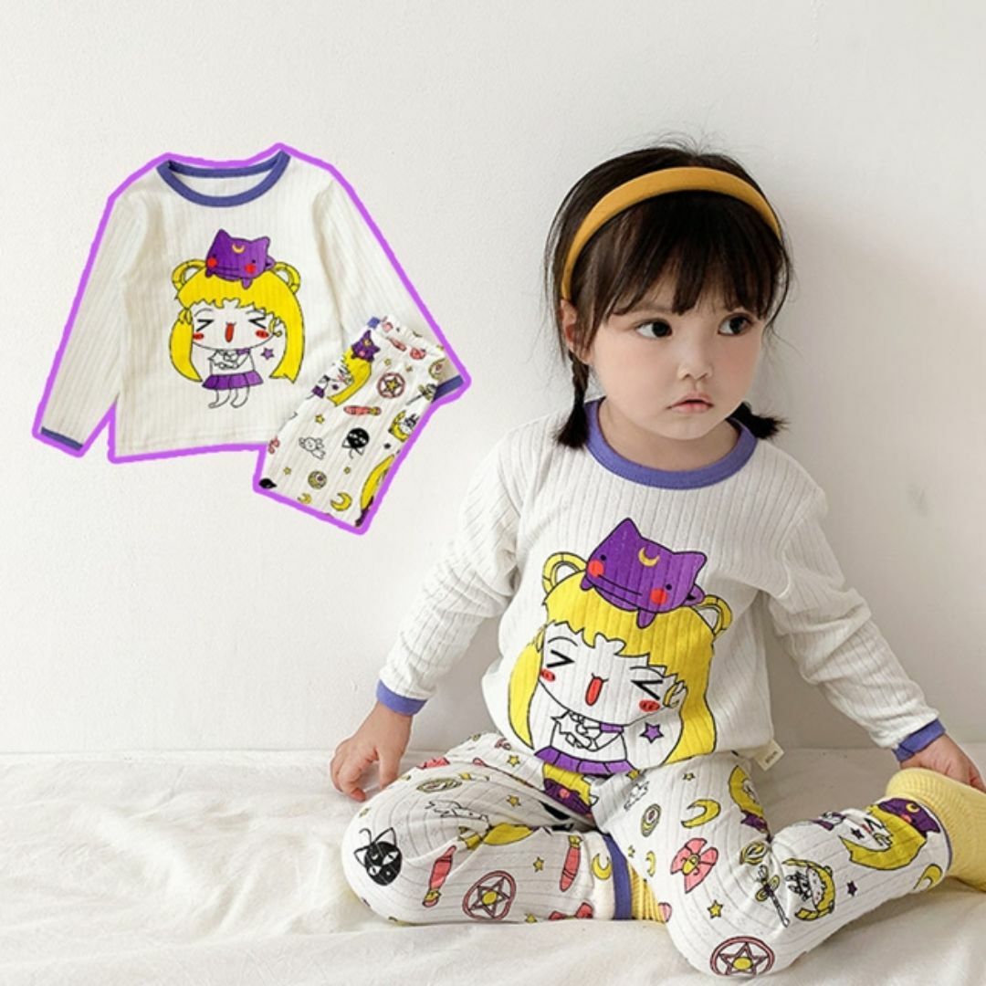 キッズ パジャマ 長袖 女の子 110 キッズ/ベビー/マタニティのキッズ服女の子用(90cm~)(パジャマ)の商品写真