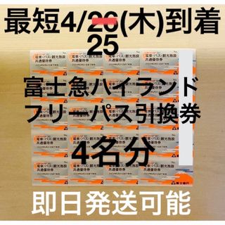 【富士急ハイランド】フリーパス 4名分 富士急　最短翌日到着(遊園地/テーマパーク)