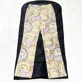 エトロ(ETRO)の美品✨　ETRO エトロ　ペイズリー柄　ストレート　ストレッチ　イエロー　38(カジュアルパンツ)