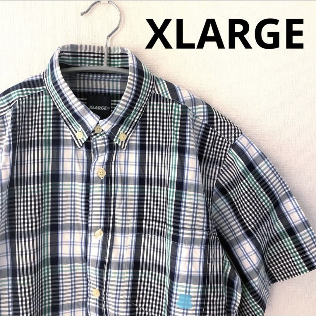 XLARGE(エクストララージ)のXLARGE 半袖シャツ　チェック　Sサイズ　エクストララージ メンズのトップス(シャツ)の商品写真