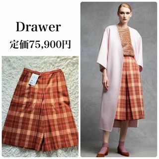 Drawer - 未使用品　Drawer ドゥロワー　ナナコ織チェック柄ショートワイドパンツ