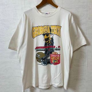 ジョージア工科大学　ビンテージ　シングルステッチ　サイズＬ　メイドインUSA古着(Tシャツ/カットソー(半袖/袖なし))