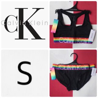 カルバンクライン(Calvin Klein)のレア 新品 USA カルバンクライン 下着 ブラ ショーツ ck 黒 S(ブラ&ショーツセット)