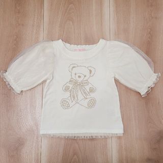 メゾピアノ(mezzo piano)の675【120】メゾピアノ　クマ7分袖Tシャツ(Tシャツ/カットソー)