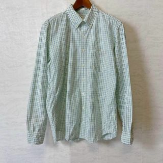 JCREW　ジェイクルー　緑系ギンガムチェック　BD長袖シャツ　サイズＬ　古着(シャツ)