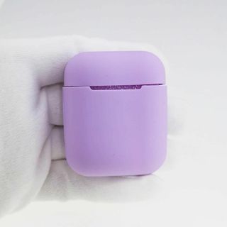 AirPods 1・2 シリコンケース ライトパープル [123](モバイルケース/カバー)