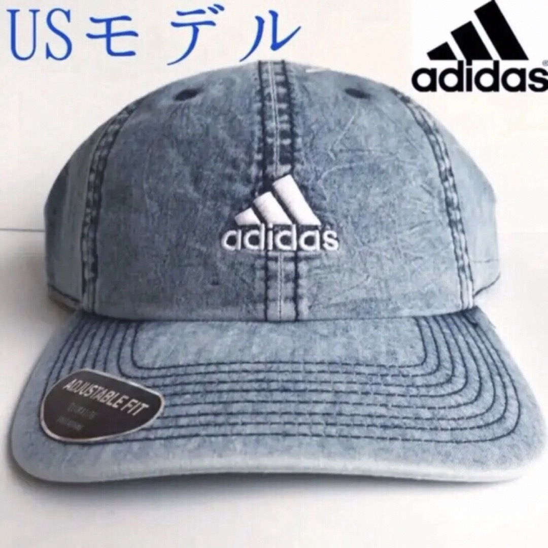 adidas(アディダス)のレア【新品】アディダス キャップ 帽子 USA デニム風 キャップ メンズの帽子(キャップ)の商品写真