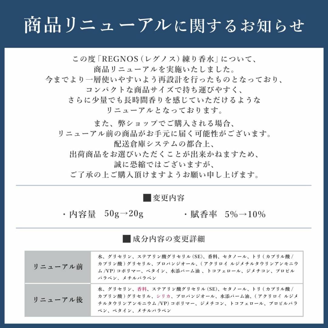 練り香水 REGNOS(レグノス) 香水 メンズ ホワイトムスクの香り 香水クリ コスメ/美容の香水(その他)の商品写真