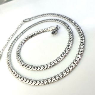 刻印喜平ネックレス　シルバー4mm　ステンレスネックレス　ステンレスチェーン(ネックレス)