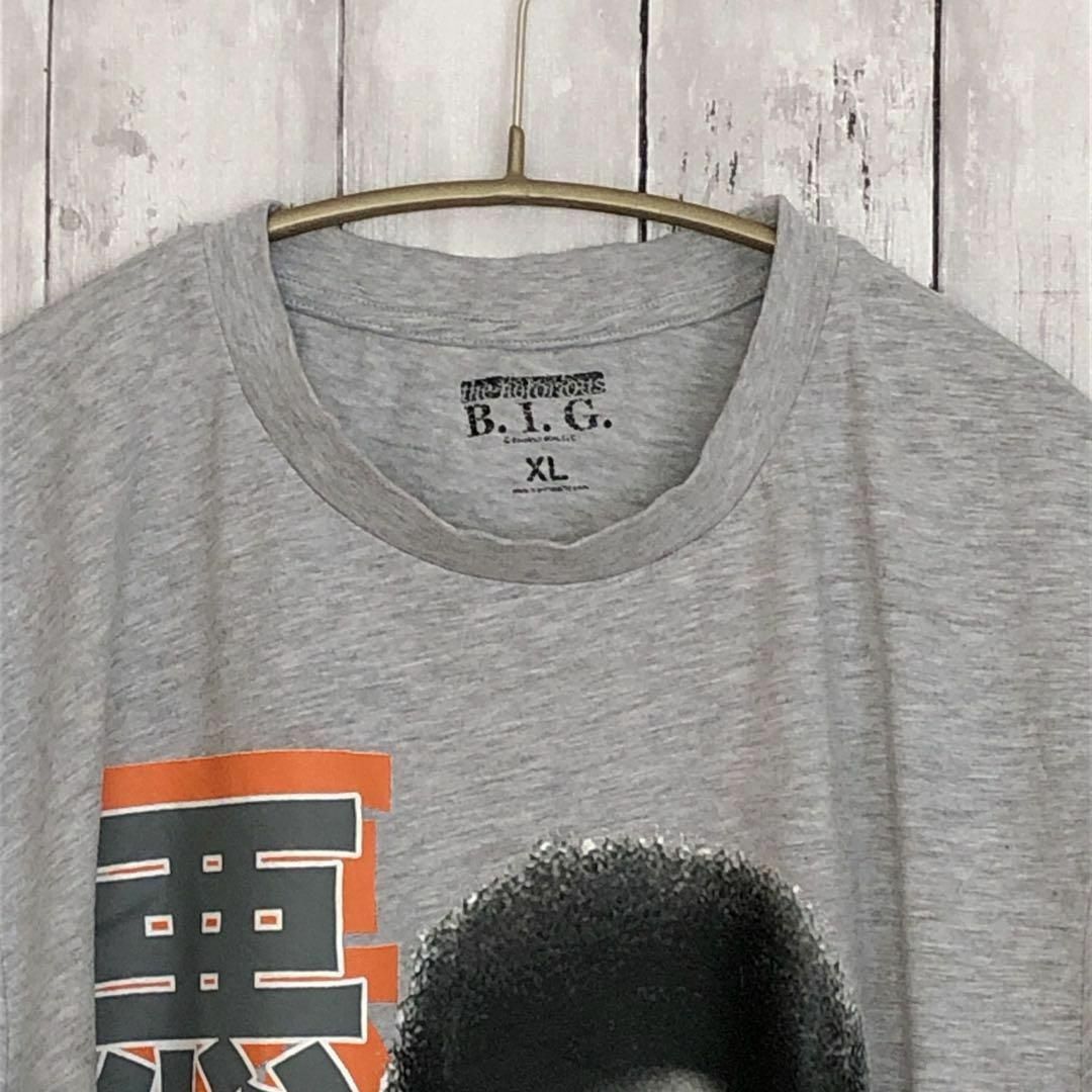 MUSIC TEE(ミュージックティー)のノトーリアスBIG　ビギー　半袖Ｔシャツ　サイズＸＬ　灰色グレー　悪名高い古着 メンズのトップス(Tシャツ/カットソー(半袖/袖なし))の商品写真