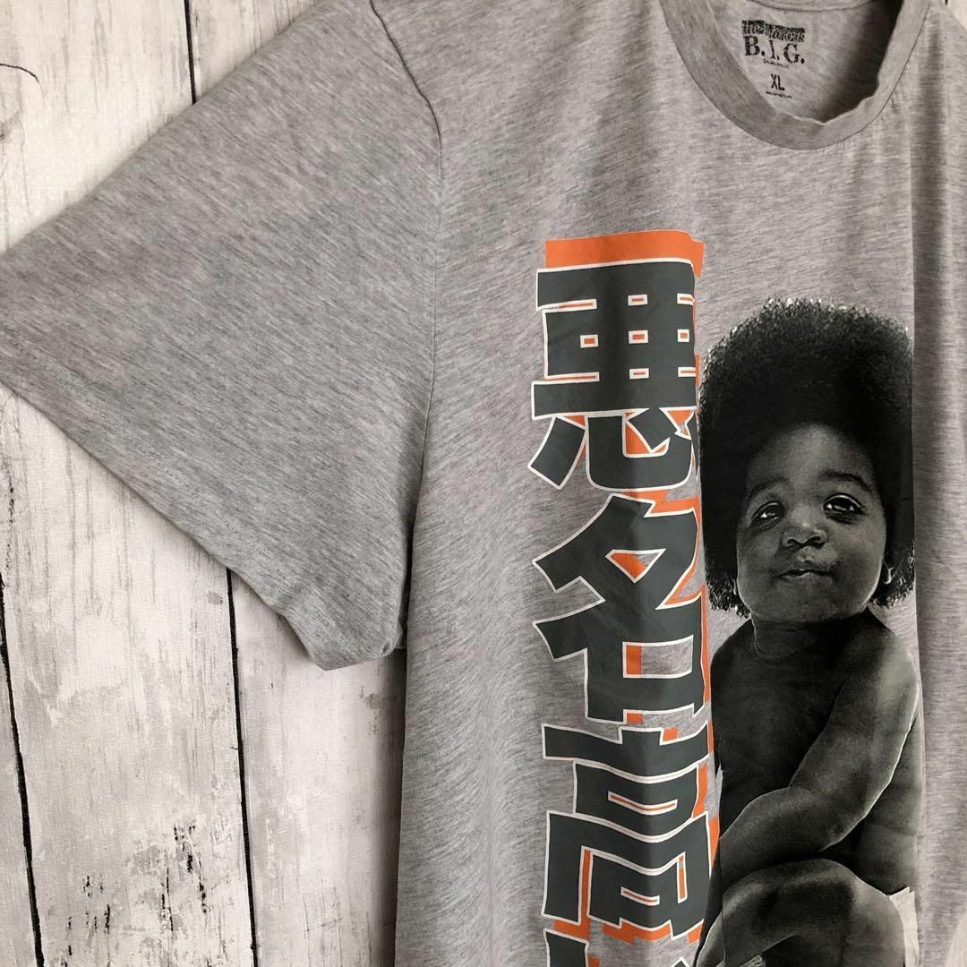 MUSIC TEE(ミュージックティー)のノトーリアスBIG　ビギー　半袖Ｔシャツ　サイズＸＬ　灰色グレー　悪名高い古着 メンズのトップス(Tシャツ/カットソー(半袖/袖なし))の商品写真